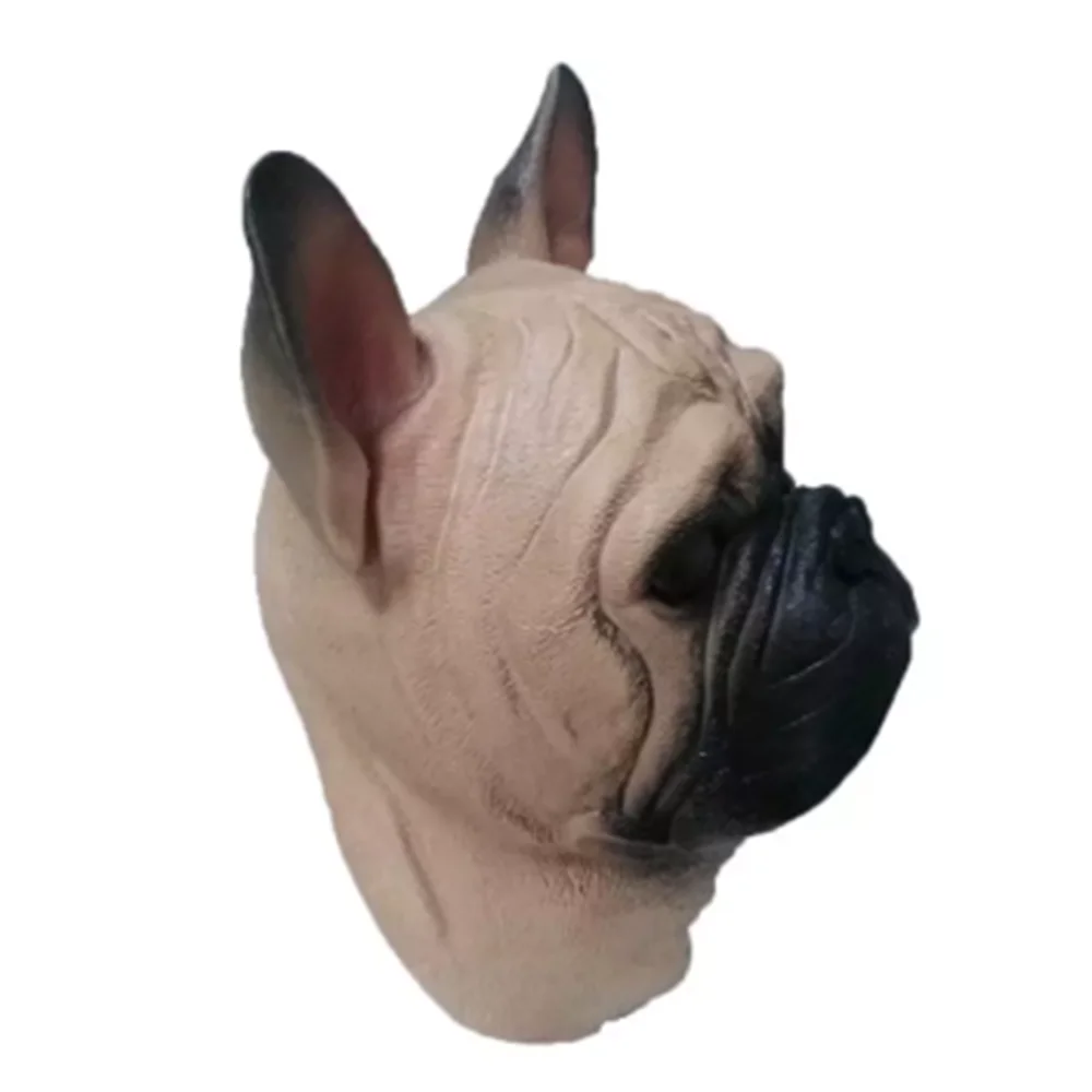 French Bulldog Mask Full Head Deluxe Latex Dog Animal Masks Fancy Dress Costume