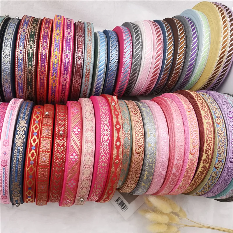 5 Yards 15MM Princess Aristocrati Colors Embroidered Jacquard Ribbons For DIY Dog Collar And Hats Webbing Strip Accessories