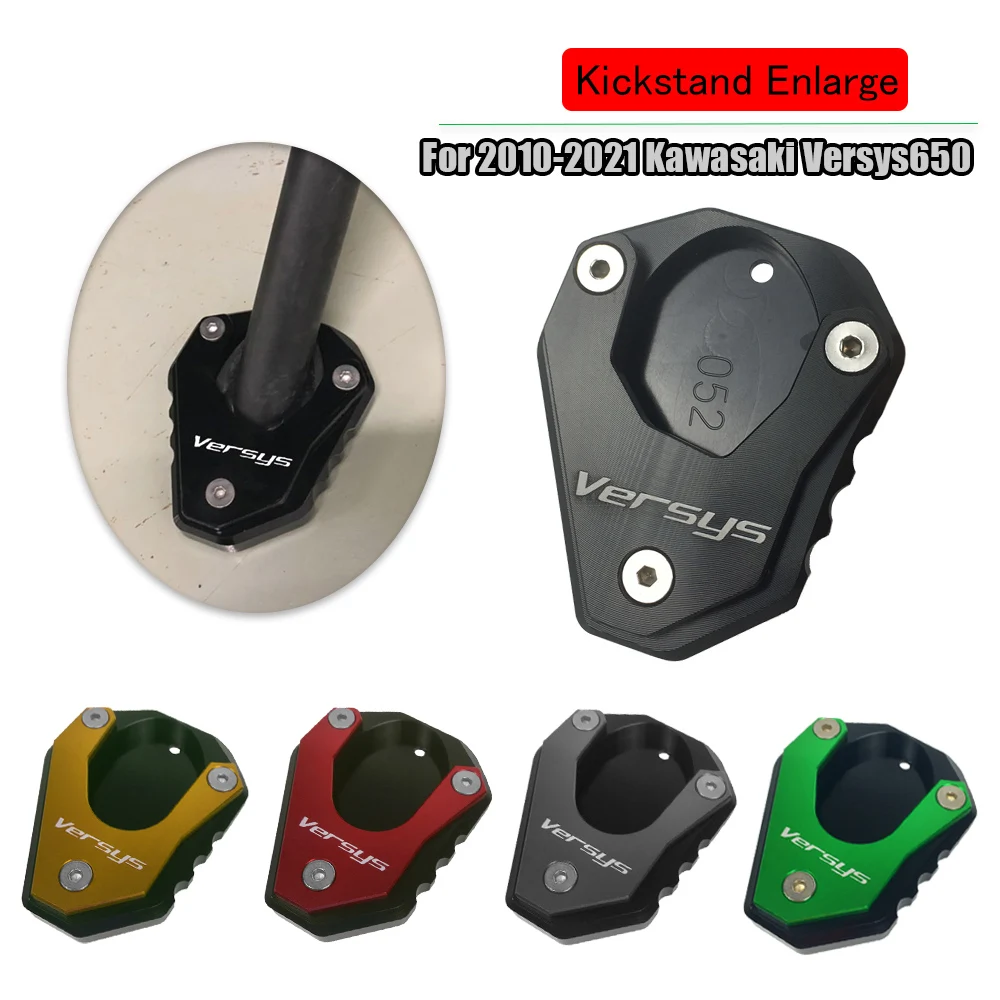 

For Versys650 Versys 650 2010-2023 CNC Kickstand Foot Side Stand Extension Pad Support Plate Enlarge 2023 2022 2021 2020 2019