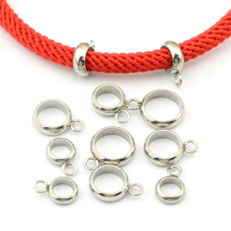 20pcs Gold Stainless Steel Pendant Connector Charms Bail Beads Bracelet Making Larger Hole Spacer Beads for Necklace DIY Jewelry