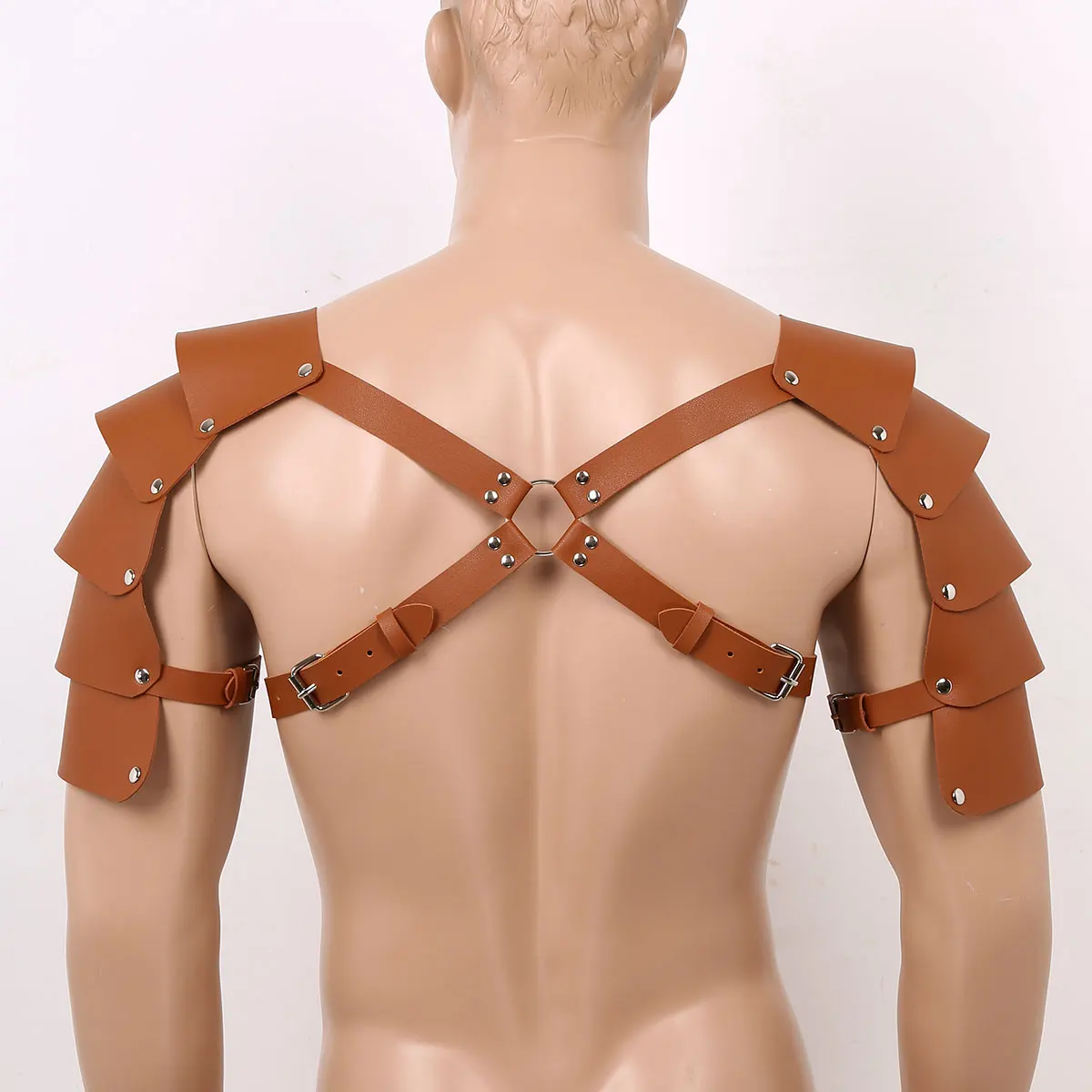 Uomini Harness Regolabile Del Cuoio Del Faux Della Biancheria Del Corpo Chest Harness Cintura Con le Spalla Armatura Mens Sexy Night Club Cosplay Costumi