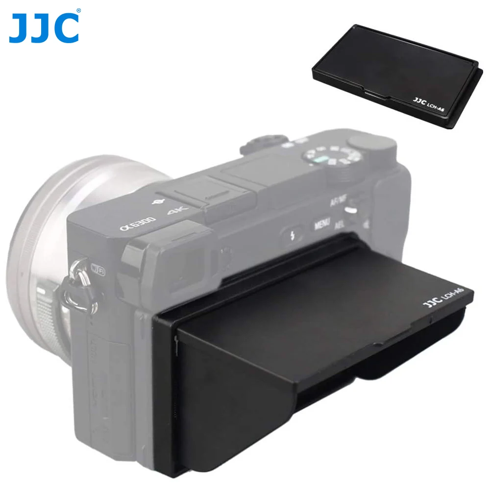 JJC 83x48mm składany ekran LCD aparatu osłona przeciwsłoneczna osłona przeciwsłoneczna dla Sony A6100 A6300 A6400 A6500 A6600 przeciwodblaskowa osłona ekranu