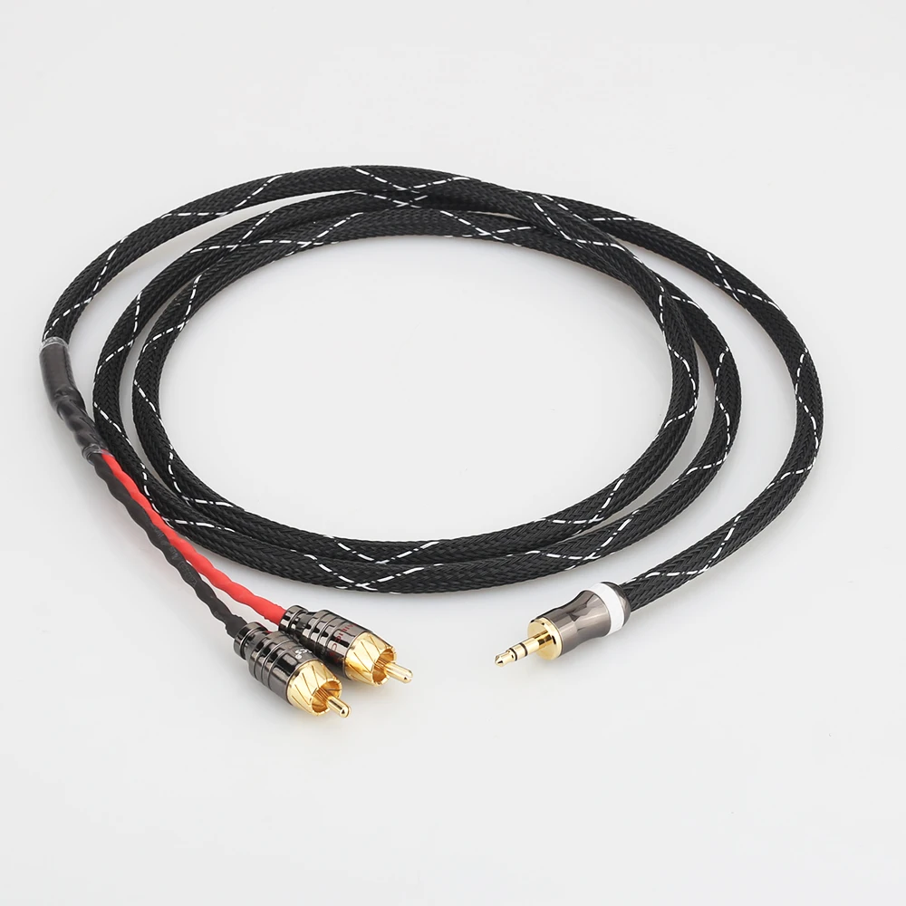 

Audiocrast hifi audio cable 3.5mm jack to rca cable JAPAN Audio signal wire AUX cable convert RCA plug