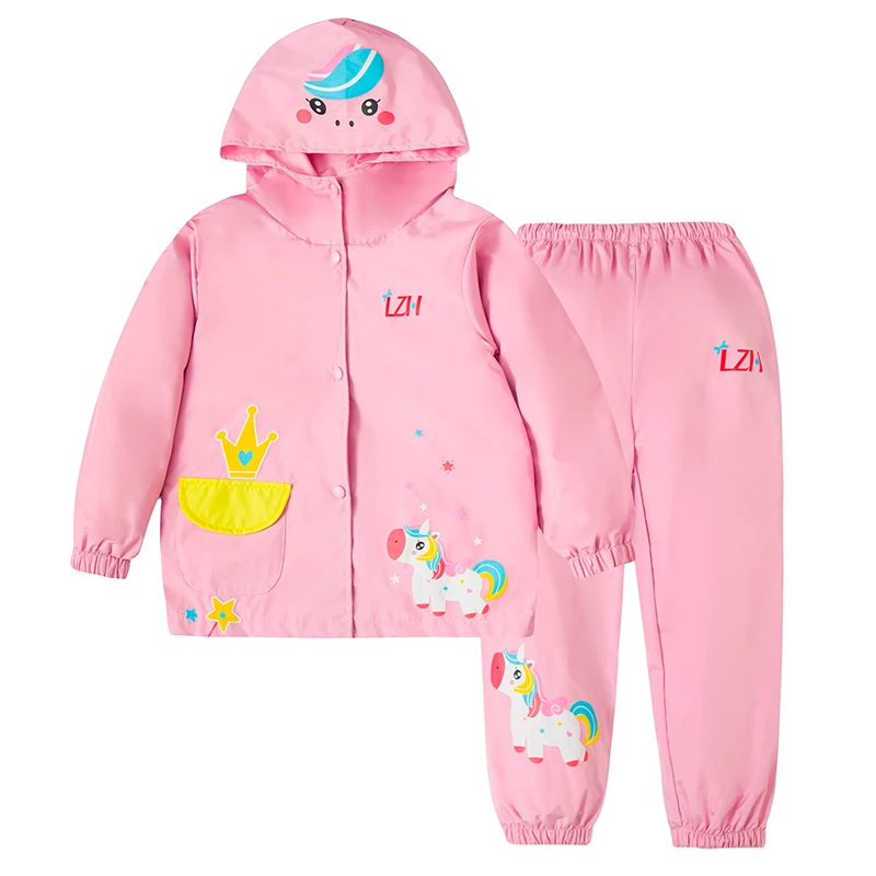 

Toddler Girls Clothing 2022 New Raincoat+Pants Suits Boys Cartoon Autumn Long Sleeve Tracksuits Waterproof Costume 2 4 6 Years