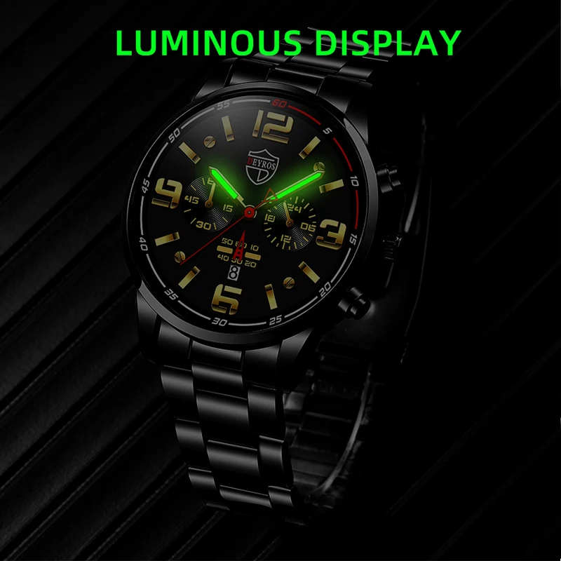 Watches for Men Business Luxury Stainless Steel Quartz Wristwatch Fashion Men Sports Bracelet Luminous Clock Watch reloj hombre