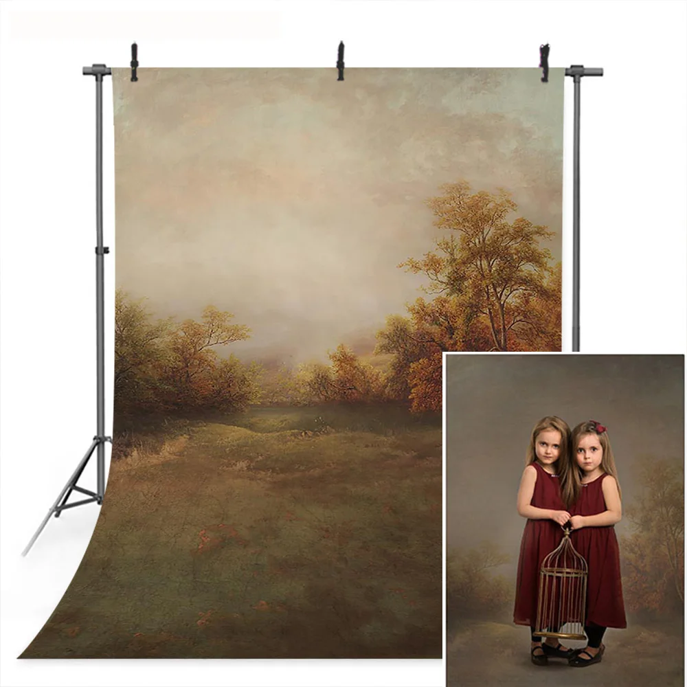 

Oil Painting Newborn Children Portrait Backdrop Photography Photocall Fall Trees Old Master Photo Professional Background Props