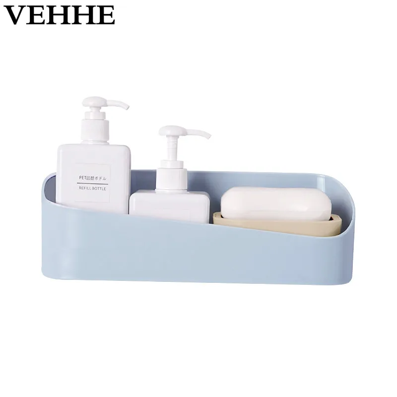 

VEHHE Shower Storage Holder Rack Organizer Bathroom Shelf Shampoo Tray Stand No Drilling Floating Shelf For Wall Household Item