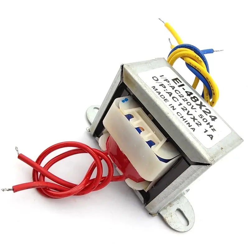 transformateur 220V to double 12V 1A output AC AC power transformer EI48*24 transformer 10W