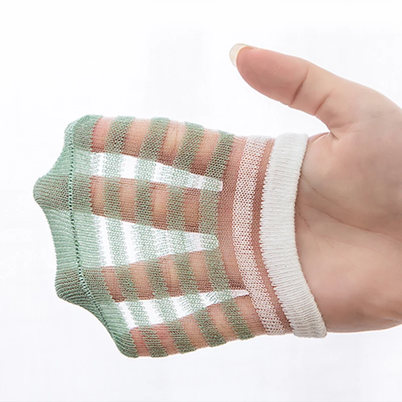 Kids Cotton Summer Low Cut Socks Toddler Girls Boys Thin Mesh Cute Stripe Transparent Short Sock Newborn infant Baby Accessories