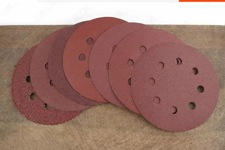 5-inch 8-hole Wood polishing sandpaper Pneumatic grinder Back self-adhesive flocking sand disc NO.C1601