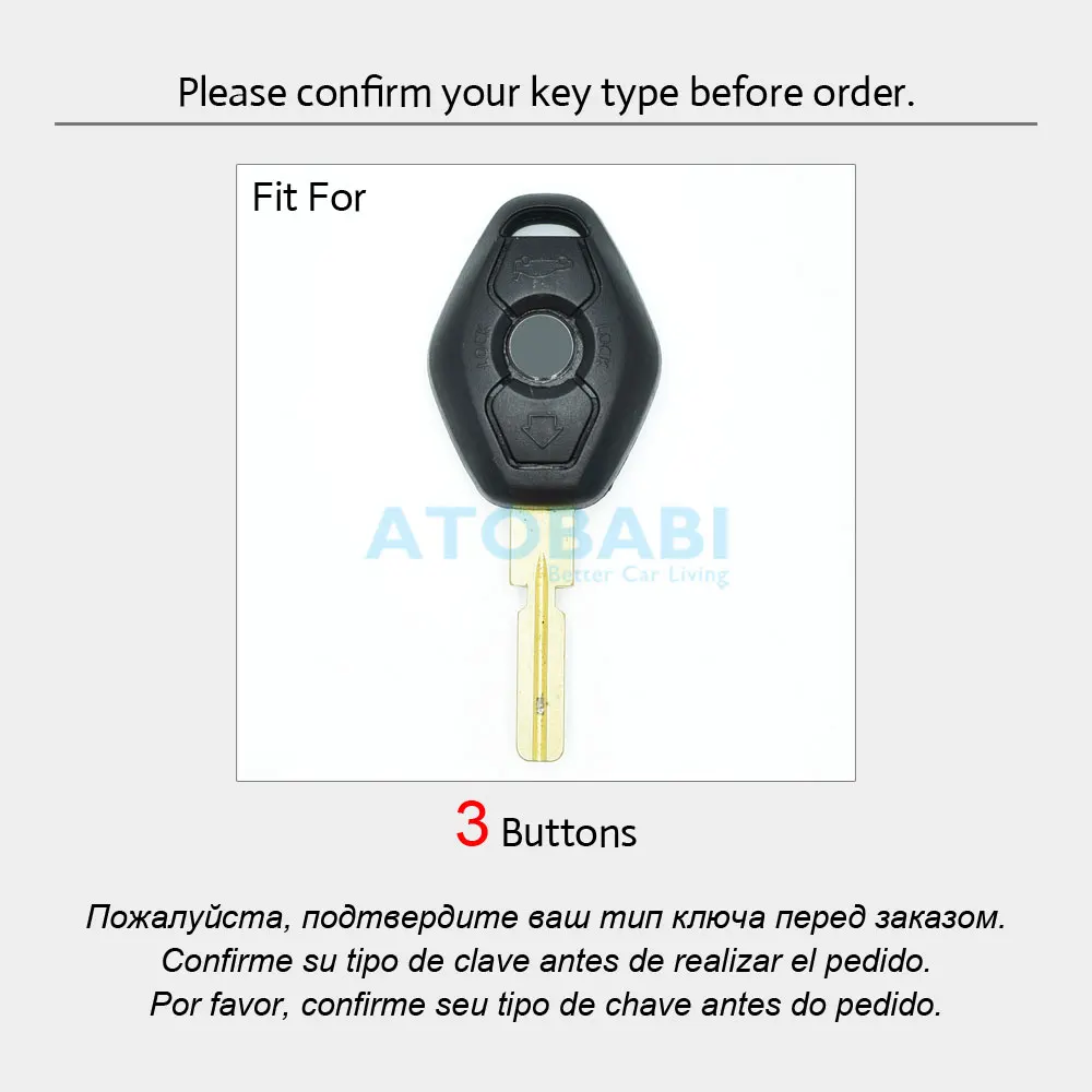 Carbon Leather Car Key Cover For BMW 3 5 7 Series Z3 Z4 X3 X5 M5 325i E38 E39 E46 3 Buttons Remote Fob Case Keychain Protector