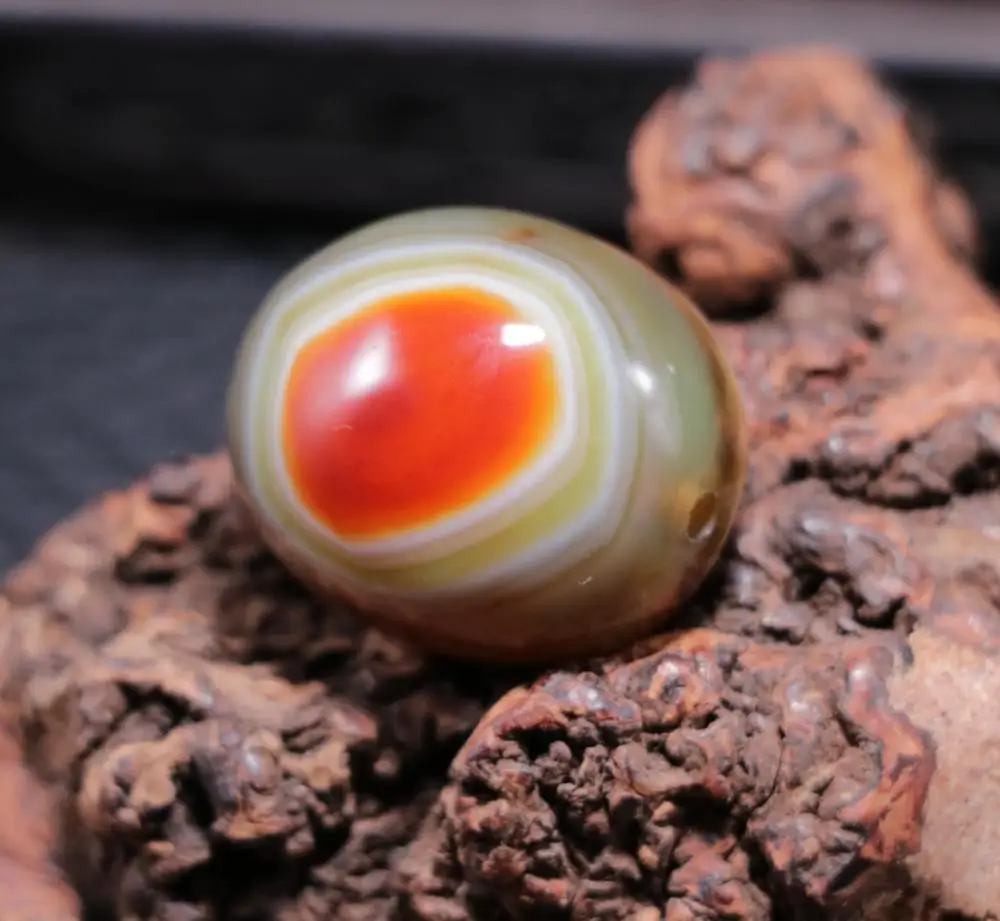 ENP08 Magic Power Tibetan Agate Colorful Goat Heaven Eye dZi Bead Big SmoothPendant 11LWD Amulet L Lkbrother Sauces Top Quality