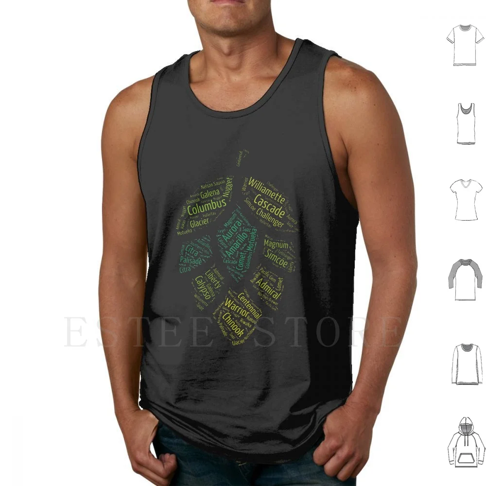 Hop Varietals Camisetas sin mangas Chaleco Hop Hops Beer Geek Brewing Brewer Apa Pale Ale Lager Ipa Bitter Ibu Lupulus Humulus