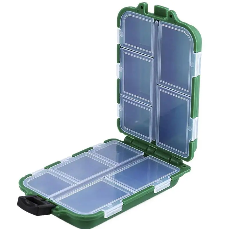 10 Compartment Mini Storage Case Flying Fishing Tackle Box Fishing Spoon Hook Bait Storage Box Fishing Accessories