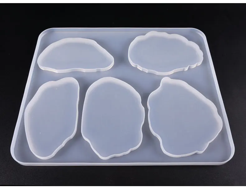 Irregular Cup Tray UV Resin Epoxy Mold Resin Coaster DIY Silicone Craft Epoxy Resin Art Supplies Jewelry Accessories(6 Cavity)