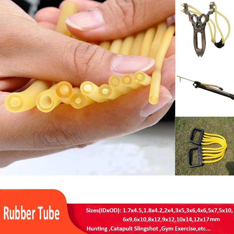 1/2/3/5M Natural Latex Rubber Hoses ID 1.6 1.7 1.8 2 3 4 5 ~18mm High Resilient Elastic Surgical Medical Tube Slingshot Catapult