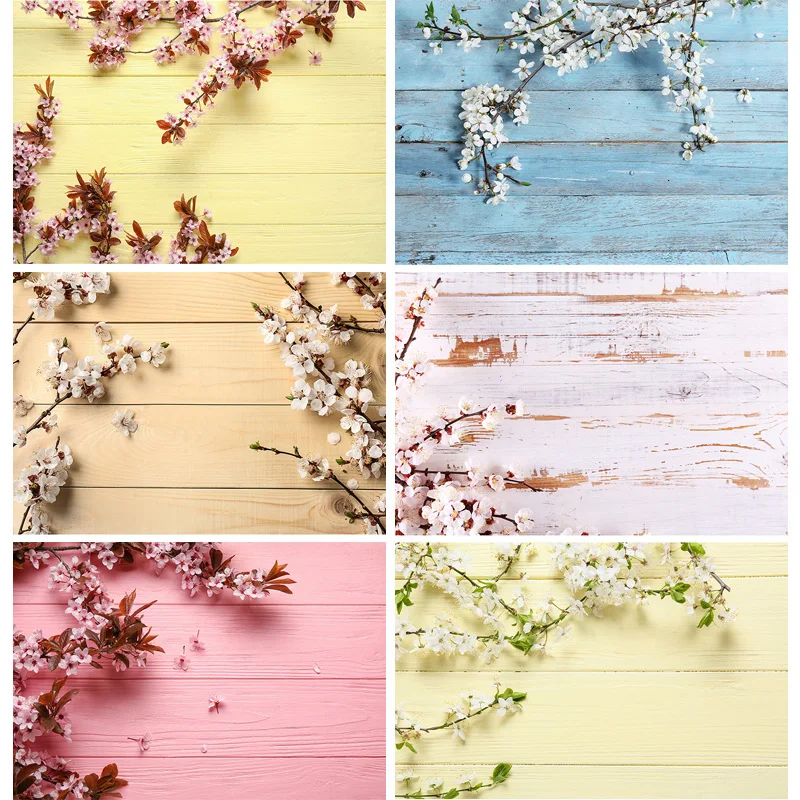 

Photorealistic Fabric Flower and wood Planks Photography Backdrops Prop Christmas Day Photographic Background Cloth CHM-009