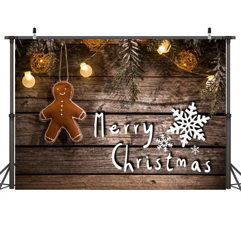 Merry Christmas Backgrounds For Photo Grey Wooden Board Newborn Baby Portrait Video Backdrops Photography