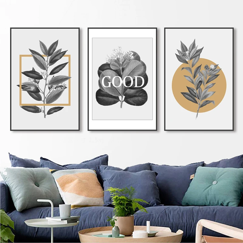 

Modern Abstract Grey Flowers Geometric Nordic Prints Posters Canvas Paintings Wall Art Pictures Living Room Home Decorations