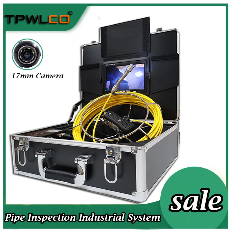 

Free 8GB SD Card With DVR 17mm Sewer Plumbing Drain Camera 20m Endoscope Pipe Inspection Industrial System 7inch 12pcs LEDS