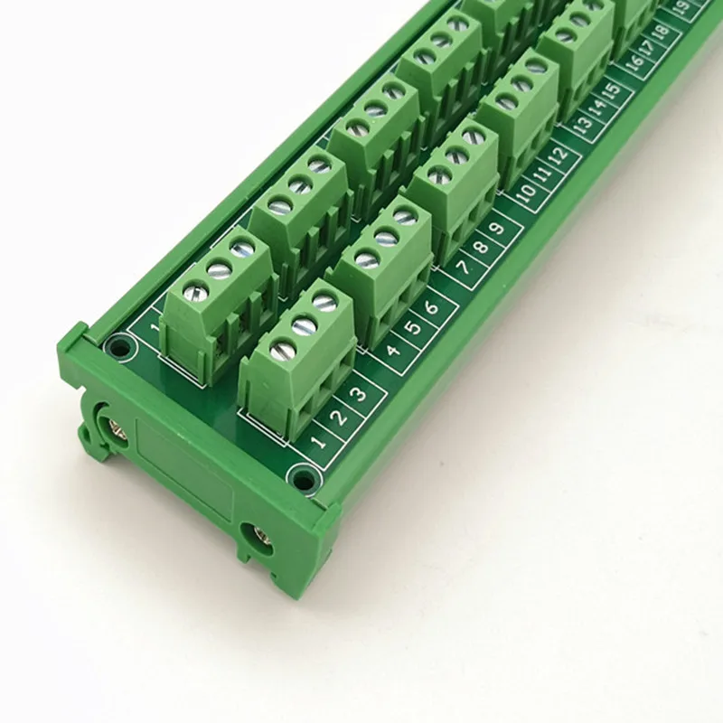 WELL LONG DIN Rail Mount Green Terminal  24A/400V 8x3Position Screw Terminal Block Distribution Module.