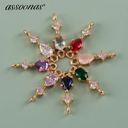 assoonas,KC gold plated,jewelry accessories,M921,diy zircon pendant,jump ring,jewelry making,diy earring,10pcs/lot