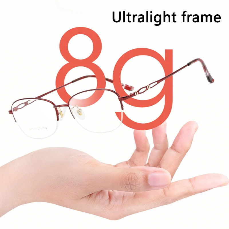 Fashion Elegant Alloy Prescription Glasses Women Progressive Multifocal Reading Glasses Photochromic Myopia Goggles Astigmatism