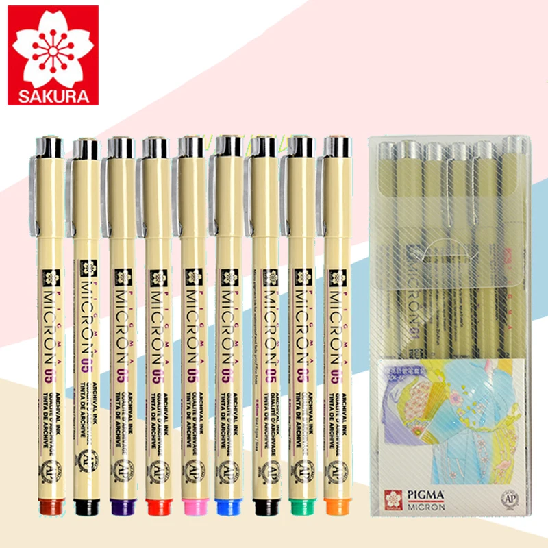 

Japan Sakura Needle Pen Set XSDK Waterproof Hook Pen Drawing Hand Drawn Comic Student Design Anime Dedicated Black Gel Pen