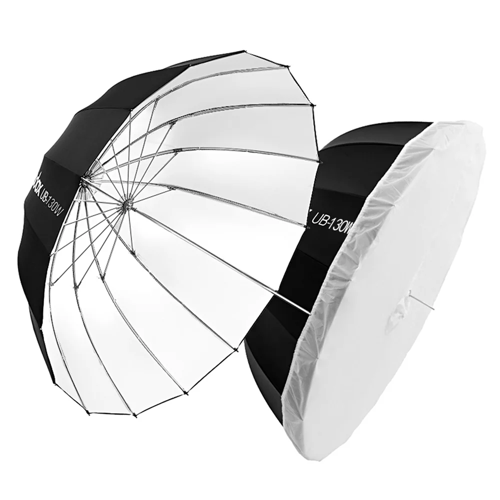 Godox UB-85W 33.5inch85CM Parabolic Black White Reflective Umbrella Studio Light Umbrella with Black Silver Diffuser Cover Cloth