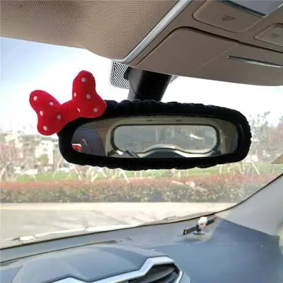 Rearview Mirror Cover Cute Car Interior Decoration Car Reversing Mirror Cover Decoration Cartoon Butterfly Knot