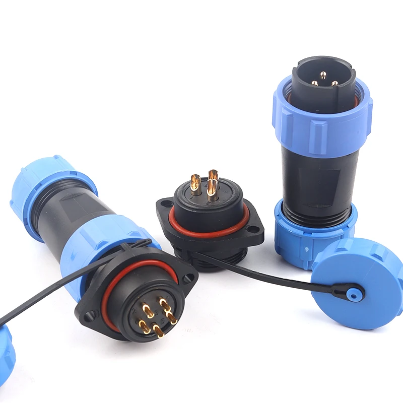 

IP68 SP21 Waterproof Connector Flange Type 2 3 4 5 7 9 12 Pin Panel Mount Wire Cable Connector Aviation Plug