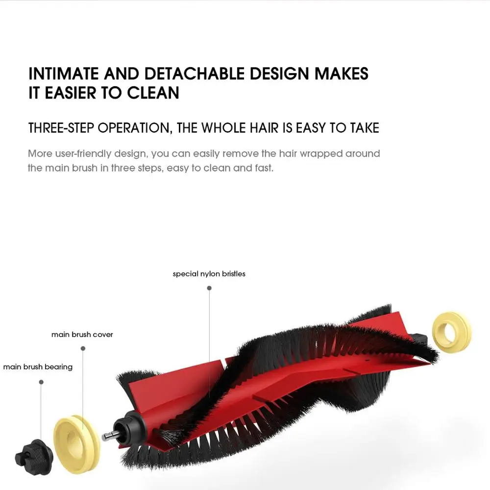 For XiaoMi Roborock s5 Max s6 MaxV s6 Pure Vacuum Spare Parts Water Tank Dust Box HEPA Filter Main Brush Mop Cloth Side Brush