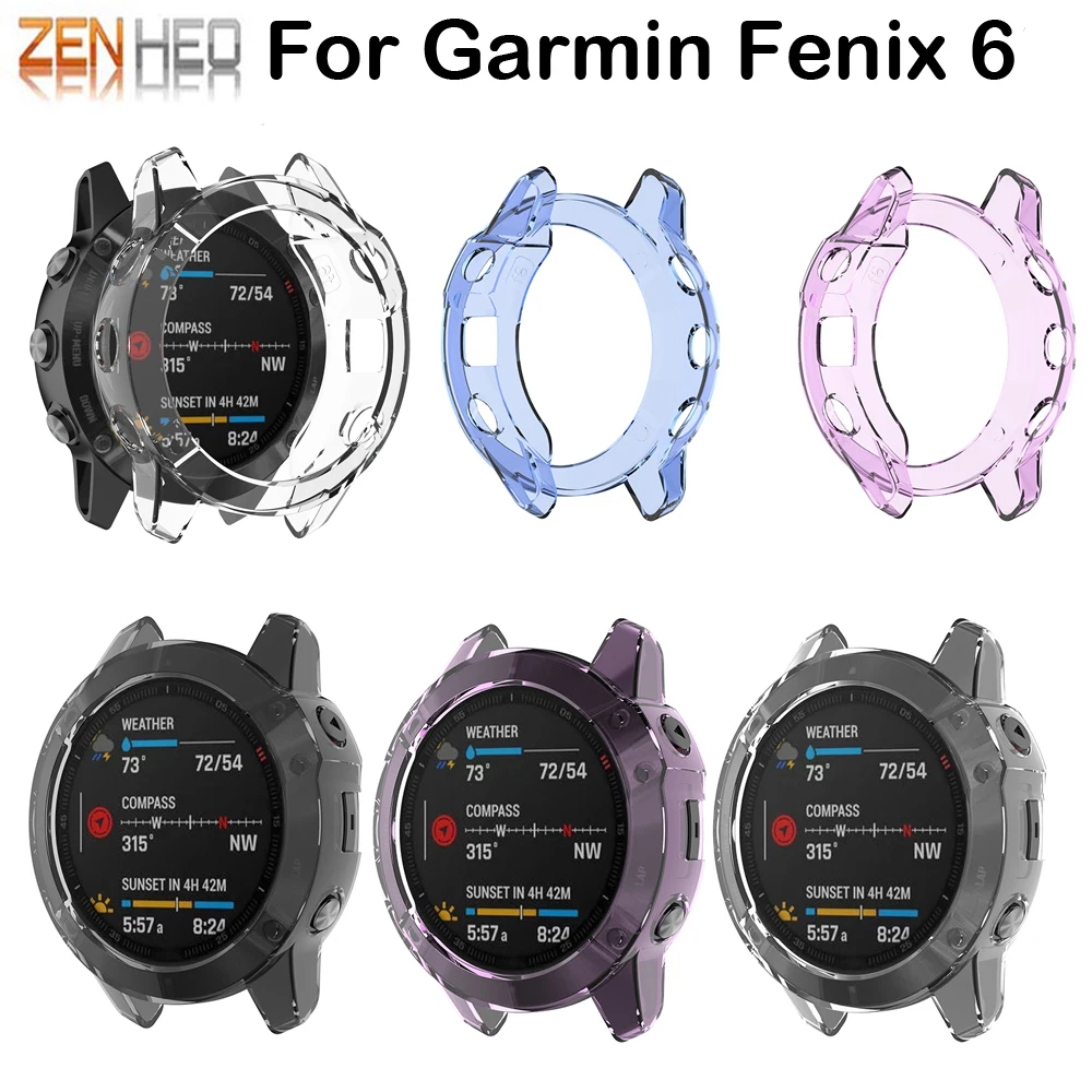 TPU Protection Case Cover for Garmin Fenix 6 Soft Clear Protector Shell for Garmin Fenix 6 Pro