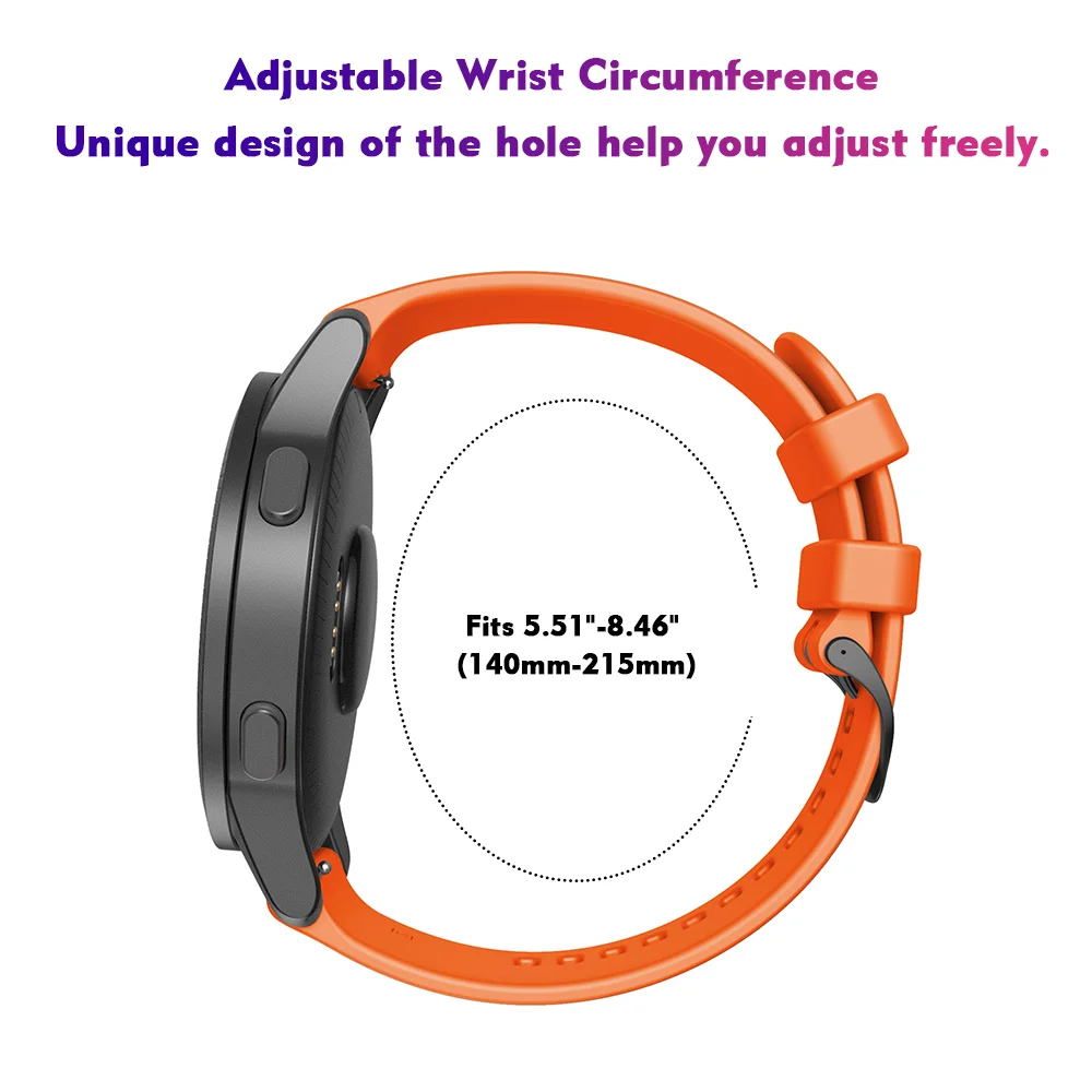 Watch Band for Vivoactive 4 45mm Sport Watchband  22mm Silicone Replacement Strap Compatible with Gear S3/Huawei GT 46mm