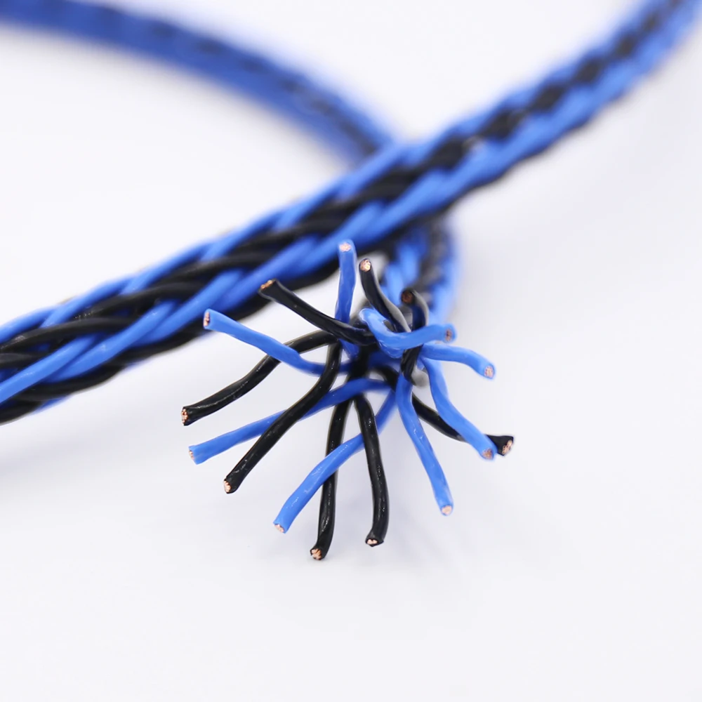 8TC Black Blue 8core twist cable OCC Copper Wire Cable for HIFI Audio Speaker Amplifier Turntable CD Player 16 Strands