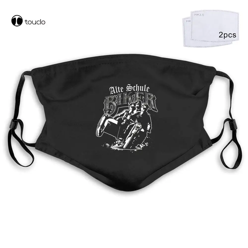 Homem verão topos velha escola motociclista motocicleta mc alemão sidecar alemanha design máscara facial filtro pano de bolso reutilizável lavável