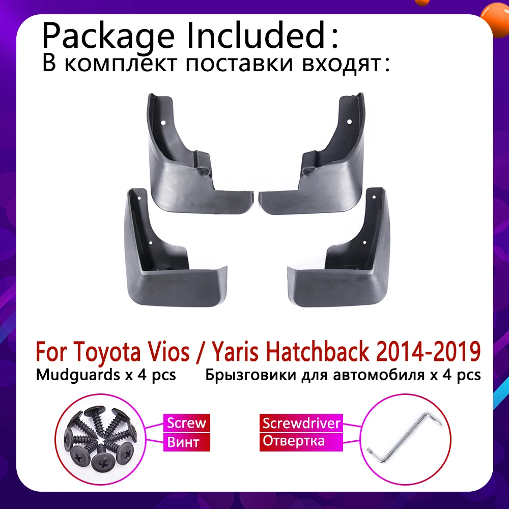 Mudflap for Toyota Vios Yaris XP150 Hatchback 2014~2019 Fender Mud Guard Splash Flaps Mudguard Accessories 2015 2016 2017 2018