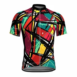 XIMATT New Style Summer Cycling Jersey Polyester Men's Sports Short Sleeve Quick Dry Anti-UV Bicycle Cothing Moisture Wicking