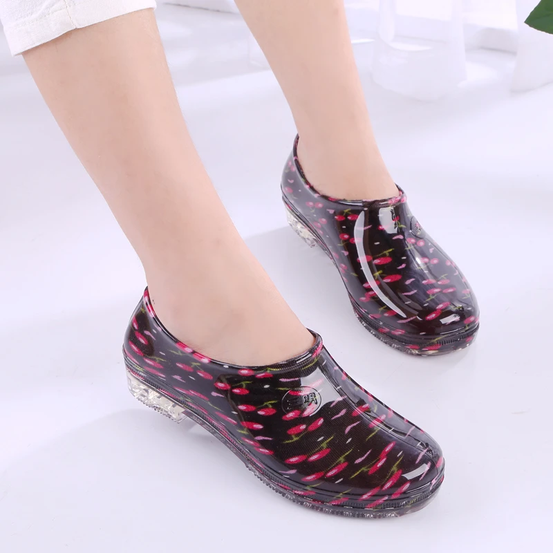 Home Must Rainboots,Ladies Galoshes,Water Shoe Rubber Boots, Woman Kitchen Working Shoes for Mopping and Washing Clothes Autumn