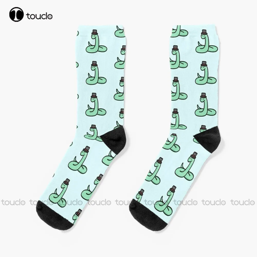 

Cute Snake Socks Mens Socks Black Personalized Custom Unisex Adult Teen Youth Socks 360° Digital Print Halloween Christmas Gift