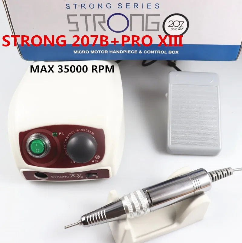 

Фрезер Strong 207B PRO 13-дюймовый для ногтей, 65 Вт, 35000