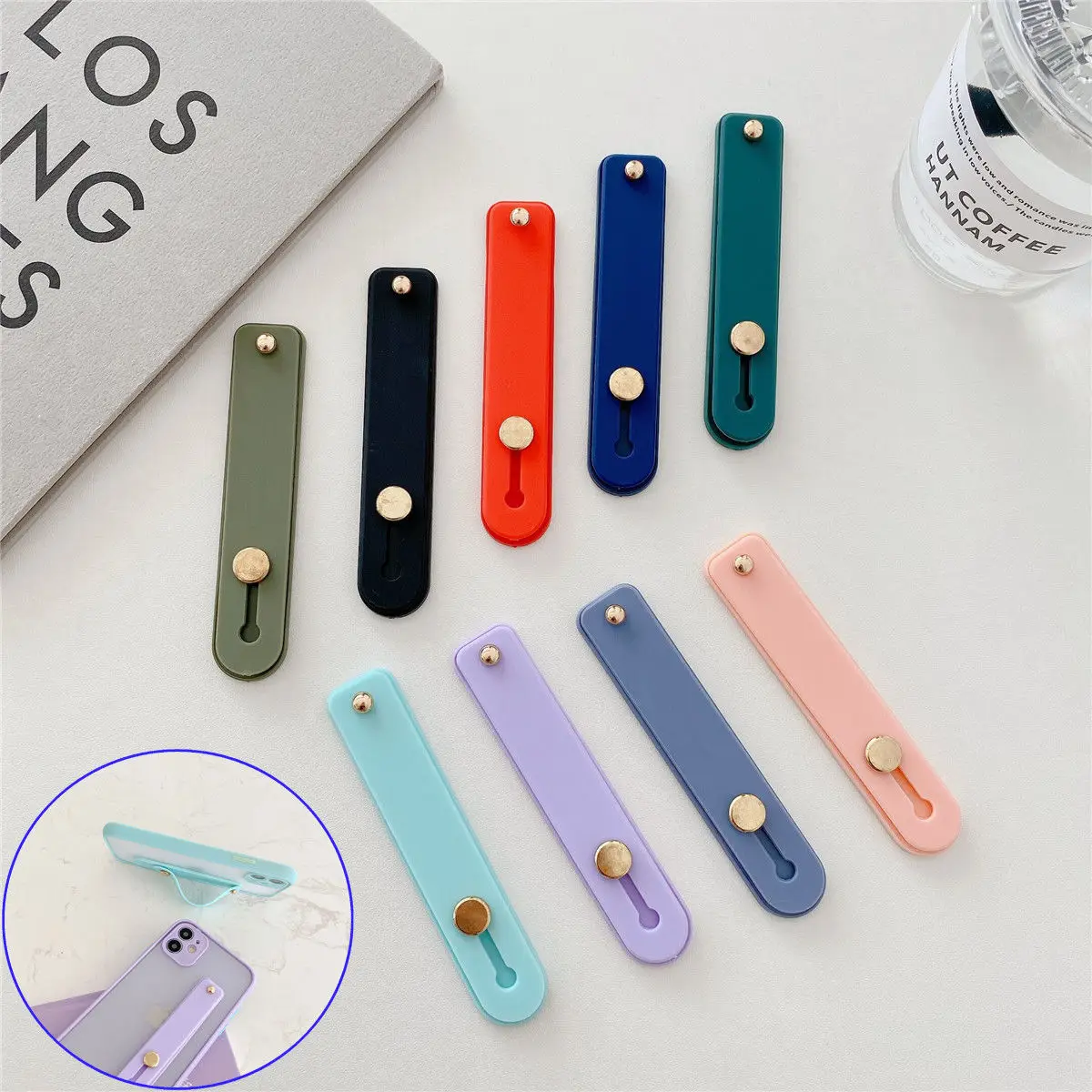 Phone Grip Portable Telescopic Finger Strap Bracket Universal Silicone Phone Finger Ring Holder Grip Stand for iphone 13 huawei