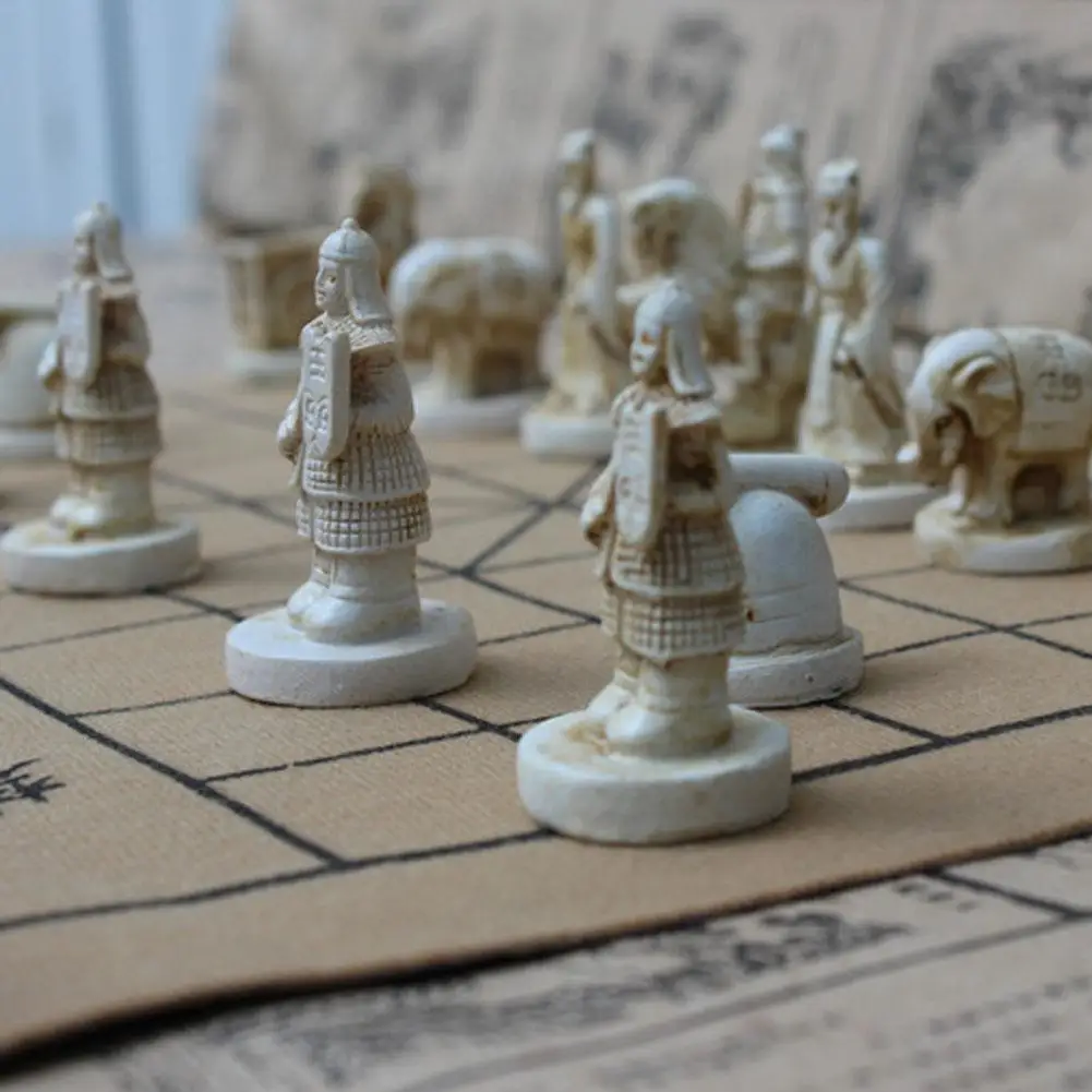 Vintage Chinese Terra Cotta Chess Game Collectibles Entertainment Gifts