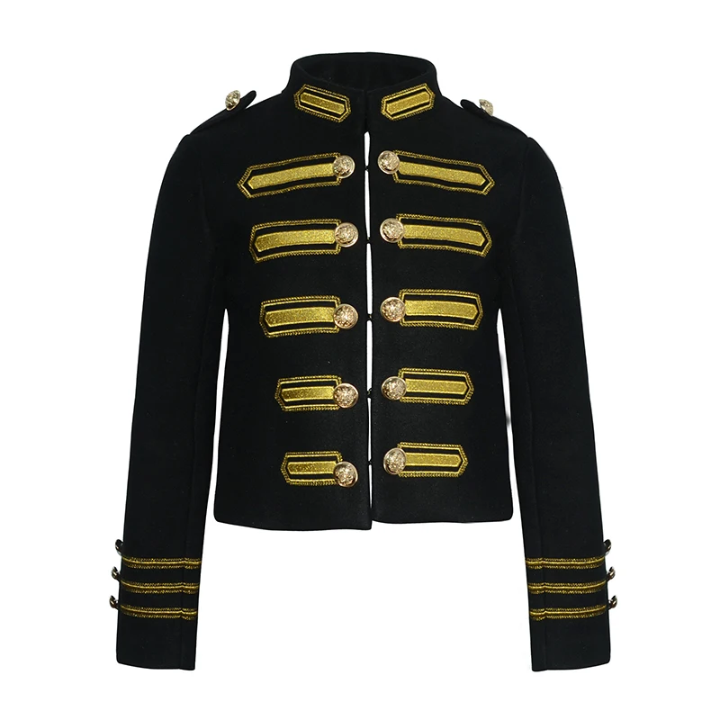 

My Chemical Romance Costume Top Girls Military Black Jacket Coat Women Steam Pumk Jacket Top L321