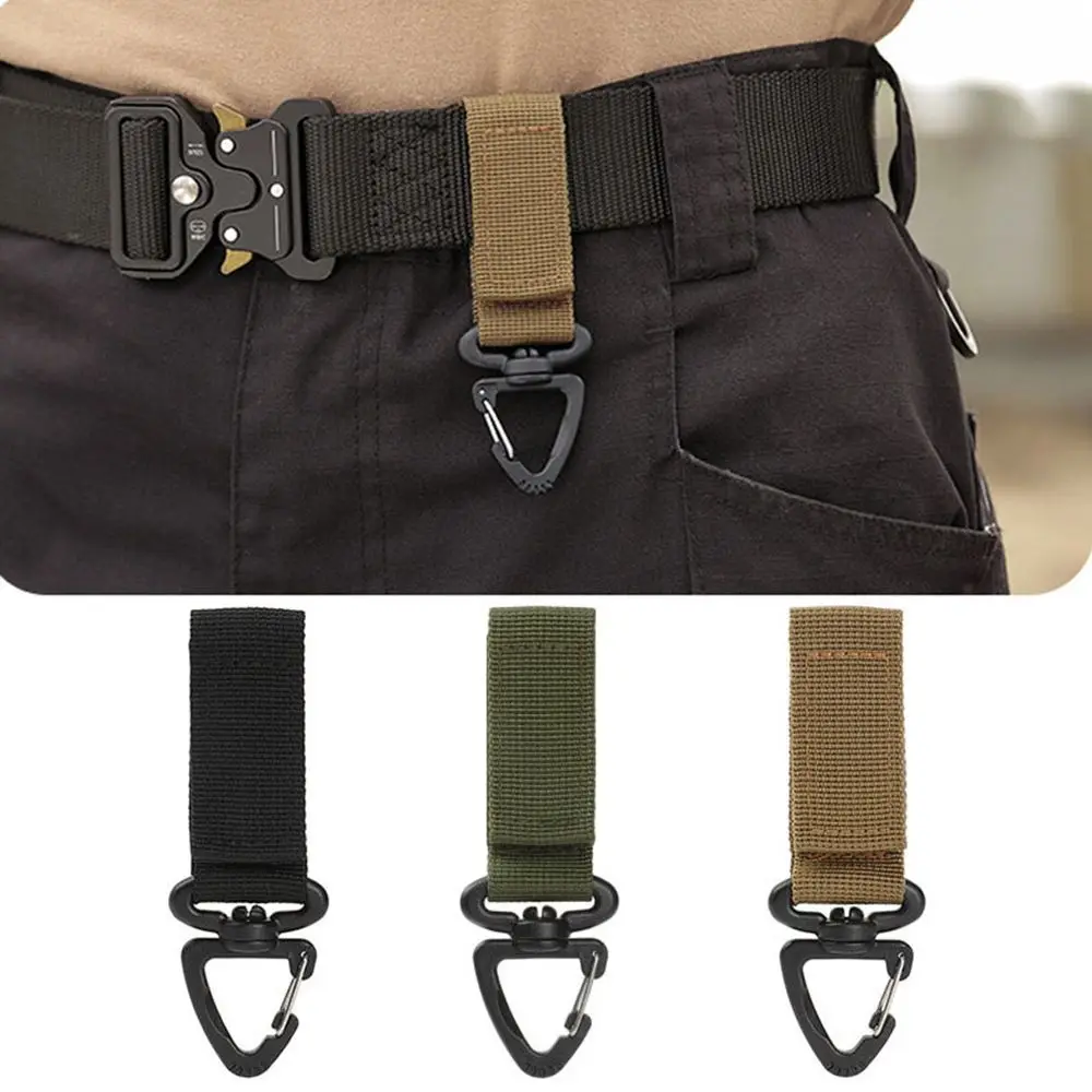 Outdoor Camping Hiking Molle Camp Gear Nylon Ribbon Knapsack Keychain Triangle Backpack Waist Bag Fastener Hook Buckle