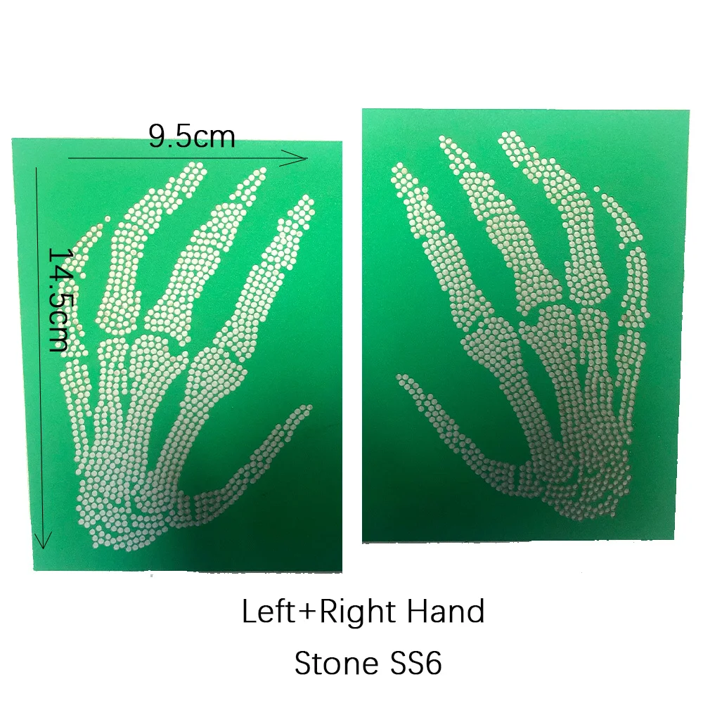 Gothic skull hand Hotfix Rhinestone template heat press transfer board motif sticker stencil paper card mold craft tool