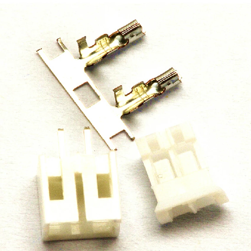 100SET/lote PH2.0 2,0mm 2Pin 2P 180 grados cabezal de Pin macho de aguja recta + Terminal + conector de carcasa hembra