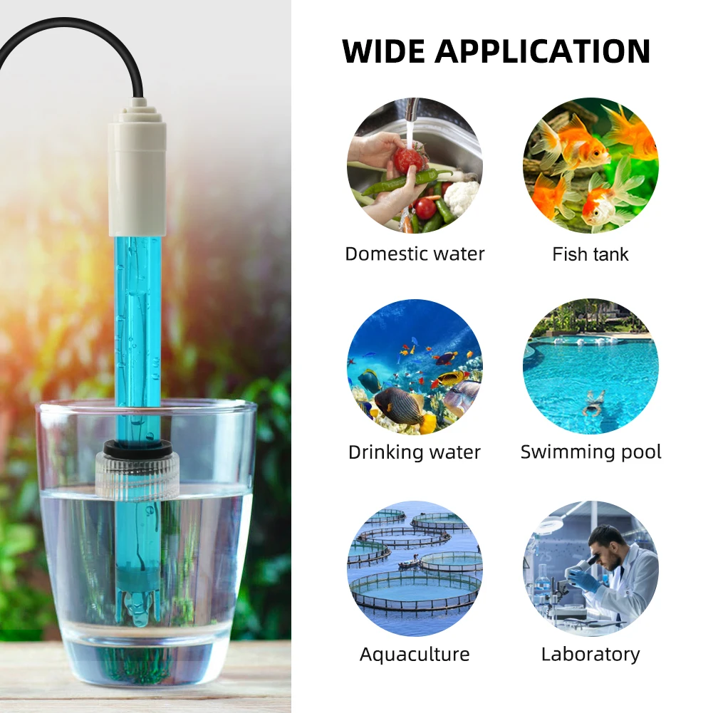 Yieryi PH-301L Ph Electrode Probe Replacement Aquarium Hydroponics Laboratory BNC Connector PH Meter and Controller Accessories