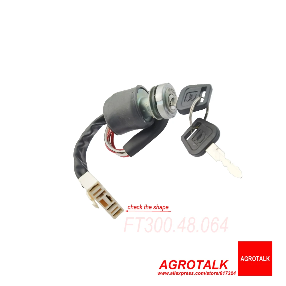 FT300.48.064 / RK754.48B.031, the ignation switch for Foton Lovol tractor FT304 - FT454 / RC304 - RC454