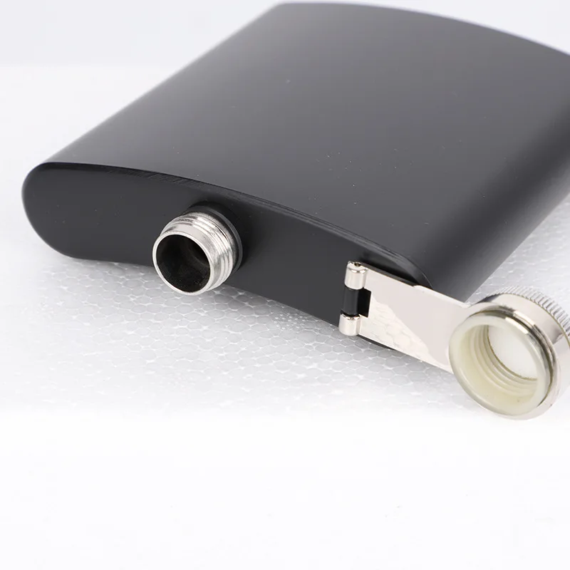 Rectangle Stainless Steel Hip Flask, Russia Flagon, Black Paint, 6oz, 7oz, 8oz